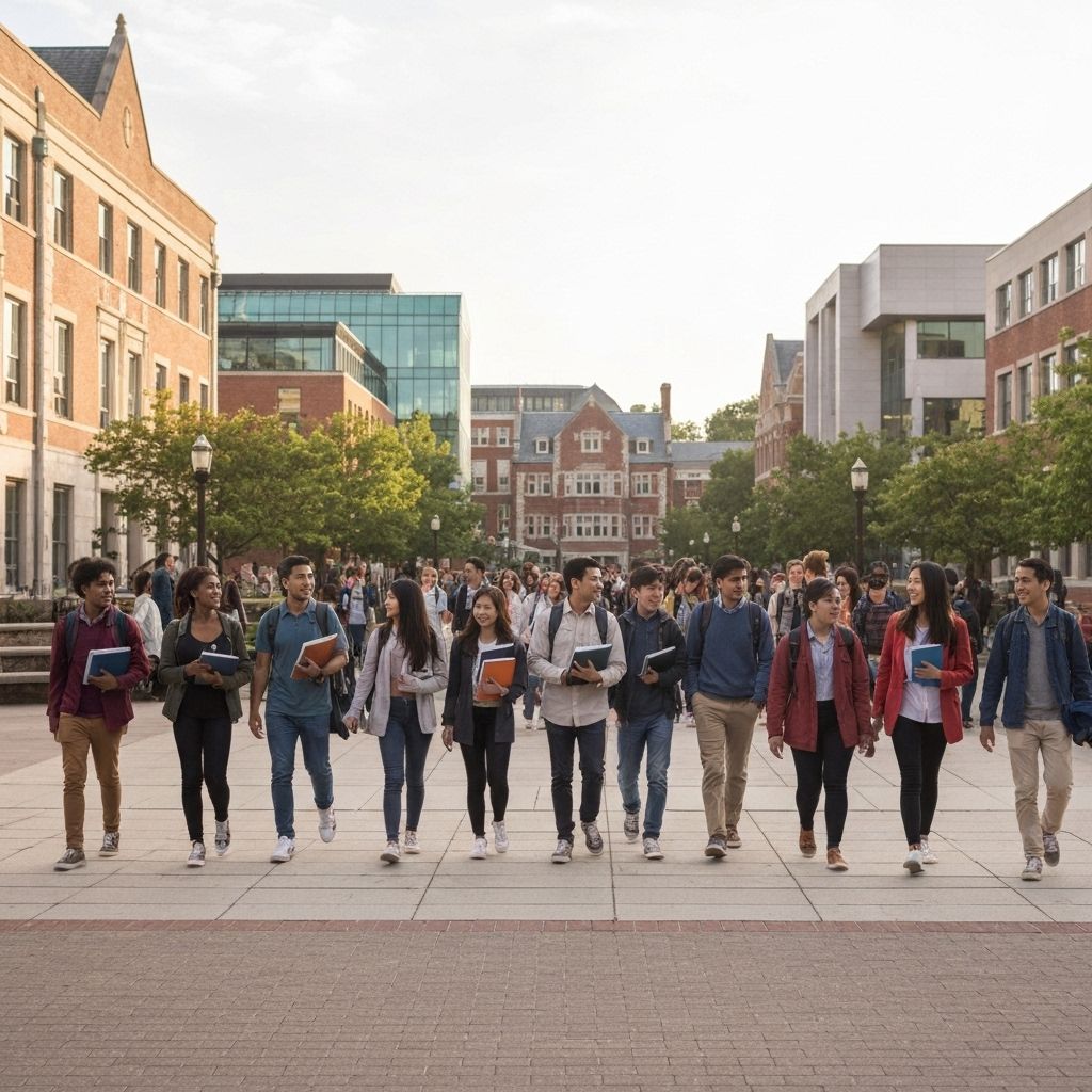 Students on university campus